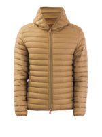 Piumino in nylon trapuntato color miele