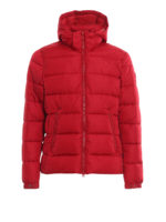 Piumino rosso idrorepellente con cappuccio