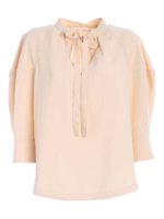 Blusa beige con fiocco
