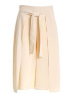 Pantalone crop con nastro frontale beige
