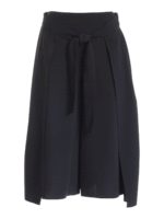 Pantalone crop con nastro frontale nero