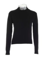 Pullover con scollo in pizzo nero