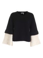 Pullover con manica ampia nero e bianco