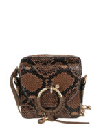 Borsa a tracolla in pelle con stampa pitone