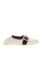 Ballerine mules in pelle color panna