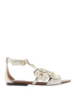 Sandali floreali con borchie