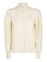 Camicia con ruche e collo alto Angora