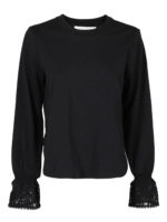 Maglia in cotone a maniche lunghe con pizzo