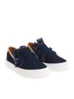 Slip-on blu con frange