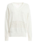 Pullover in cotone con macrame