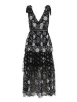 Vestito lungo in tulle ricamato