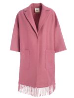 Cappotto Sigmund rosa antico con frange