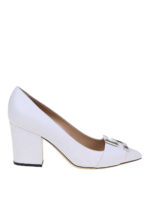 Decollete a punta in pelle con SR in metallo