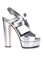 Sandali in pelle con plateau