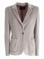 Giacca grigia con inserti lame