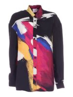 Camicia in raso con stampa astratta