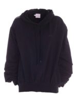 Felpa nera con tulle ricamato