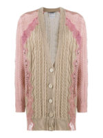 Cardigan a trecce in lana vergine