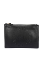 Clutch in similpelle con logo perforato