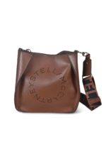 Borsa mini marrone con logo