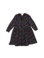 Abito nero con stampa monogram multicolor