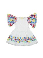 Vestito stampa farfalle bianco