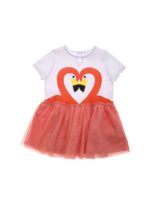 Abito bianco con stampa fenicotteri