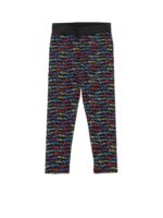 Leggings nero con stampa monogram multicolor