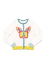 Cardigan bianco con intarsio