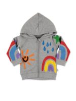 Felpa grigia con stampe