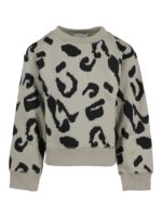 Felpa in cotone con stampa leopardo