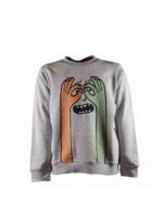 Felpa Peekaboo grigia melange