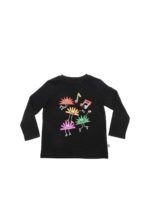 T-shirt nera con stampa ricci