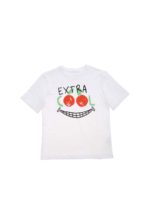 T-shirt bianca con stampa a contrasto