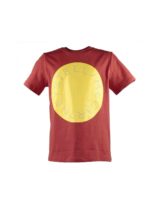 T-shirt in jersey rosso e giallo