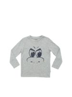 T-shirt grigia con stampa mostro