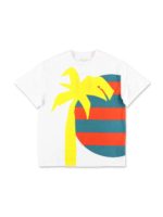 T-shirt bianca con stampa sun palm