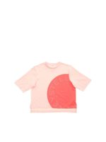 T-shirt over rosa con stampa