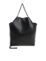 Borsa mini tote nera con catena nera