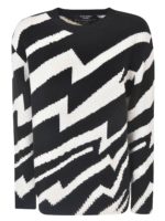 Pullover motivo fulmini bianco e nero