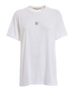 T-shirt bianca con stella di cristalli