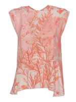 Top peplum stampa coralli rosa