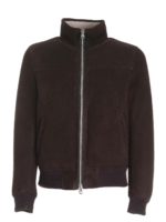 Bomber Shearling Suede Ironed marrone