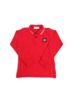 Polo rossa con logo nero