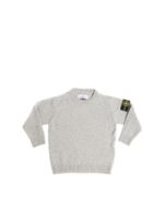 Pullover grigio melange con logo