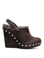 Zeppe Clogger slingback in camoscio