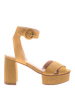 Sandali tessuto con plateau Carmina