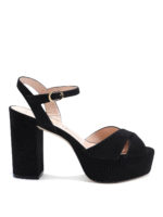 Sandali Ivona in pelle scamosciata nera