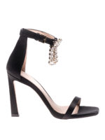 Sandali Nudist in satin con strass