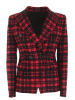 Giacca Alicya a quadri nera e fucsia